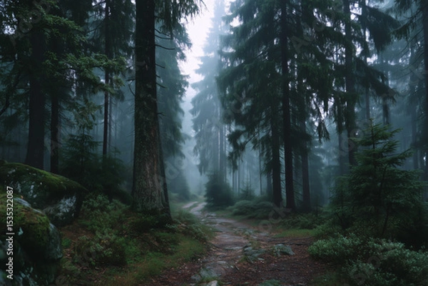 Fototapeta Misty Forest Trail I