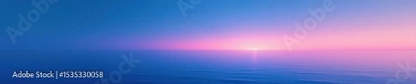 Obraz Subtle gradient of blue hues meeting a crisp, clean horizon line , simple, clear, wallpaper