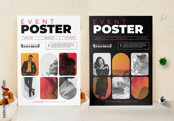 Obraz Modern Event Poster Design Stylish Layout for Concert, Party or Fashion Event Promotion