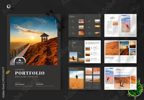 Obraz Modern Horizontal Portfolio Brochure Layout