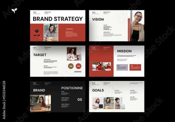 Fototapeta Minimal Brand Strategy Presentation Layout