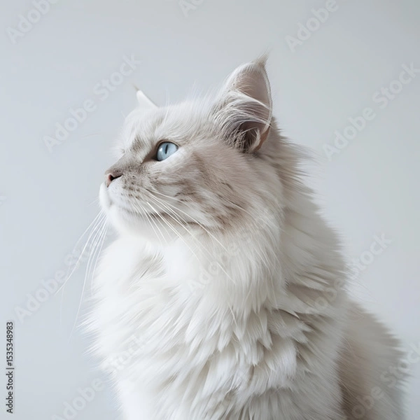 Obraz White Cat Sitting