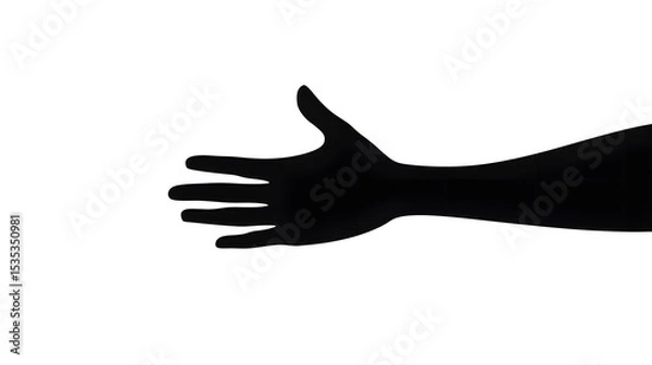 Fototapeta Detailed Blank Silhouette Vector Illustration with Hand Palm Open Gesture in Graphic Resource Style Modern Black Silhouette Presentation