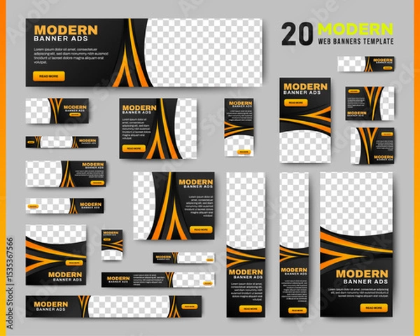 Fototapeta Business Banner Set for web display ads template. vector