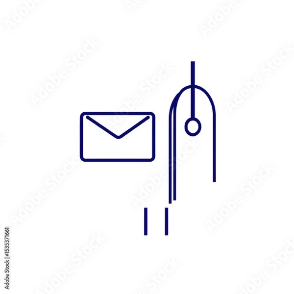 Obraz Mail box line and glyph icon, letter and post, mailbox sign, vector graphics, a linear pattern on a white background, eps 10.