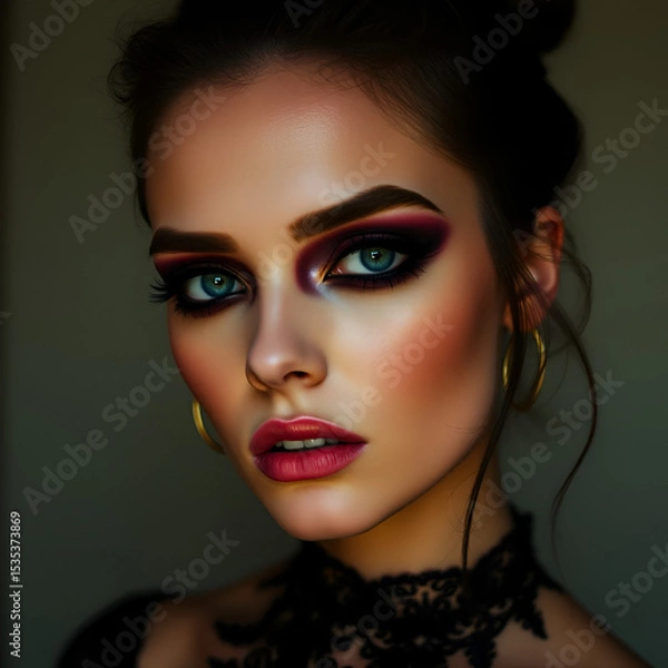 Obraz dramatic eye makeup artistic expression moody