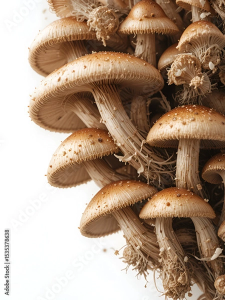 Obraz Close-up of mushrooms against white background