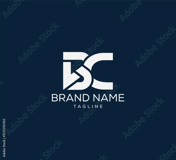Obraz BC letter logo. Monogram icon logo BC. Logotype concept vector illustration. 