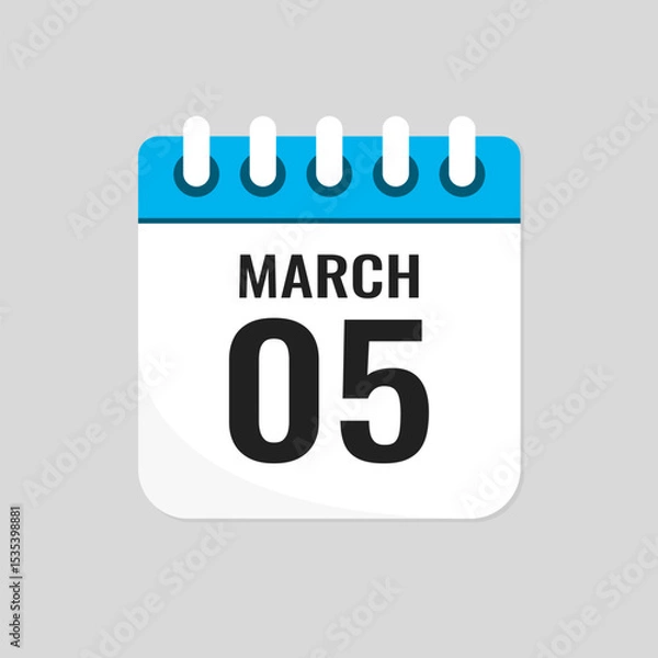 Obraz Icon page calendar day - 5 March