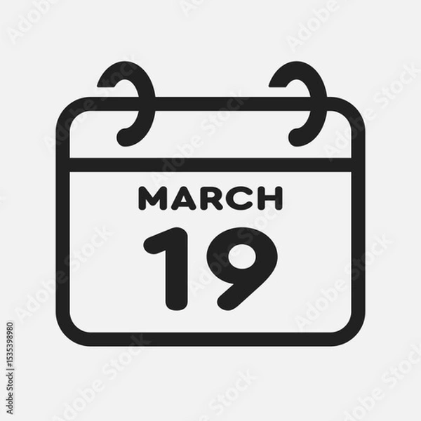 Obraz Icon page calendar day - 19 March
