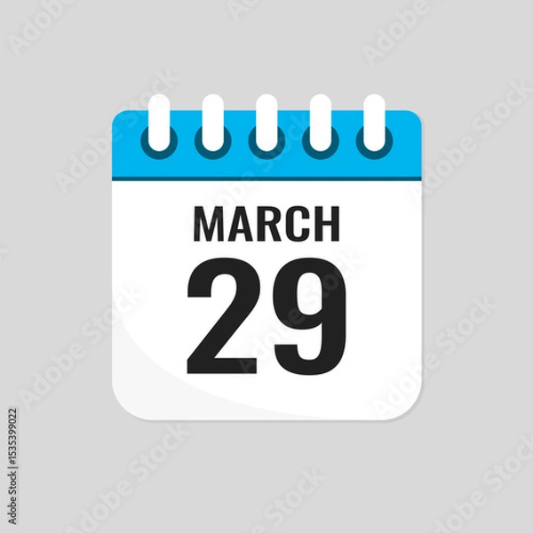 Obraz Icon page calendar day - 29 March