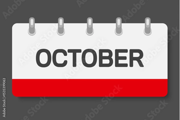 Obraz Vector template icon page calendar, month October
