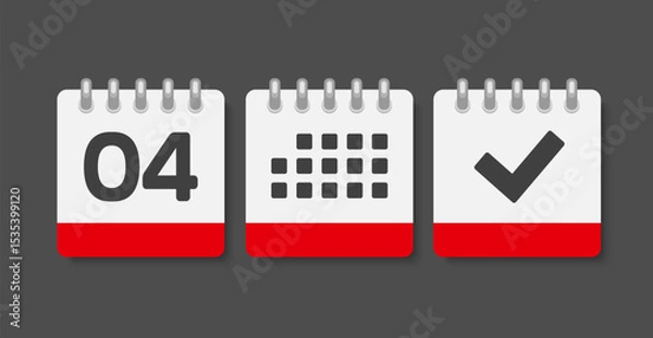 Obraz Vector icon page calendar - 4 day, agenda, done