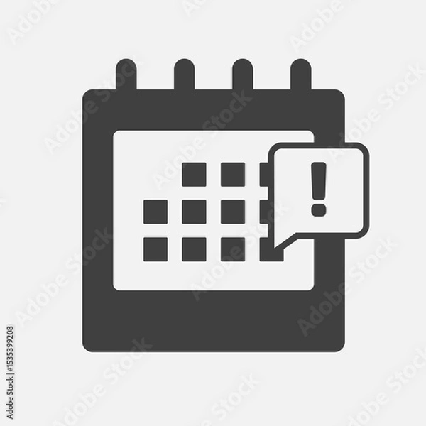 Obraz Icon calendar - pop up message alert or error