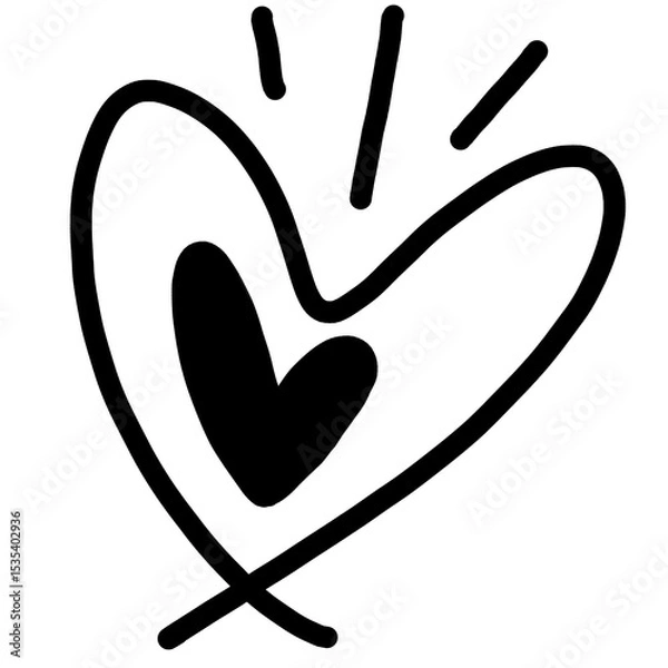 Obraz black and white heart