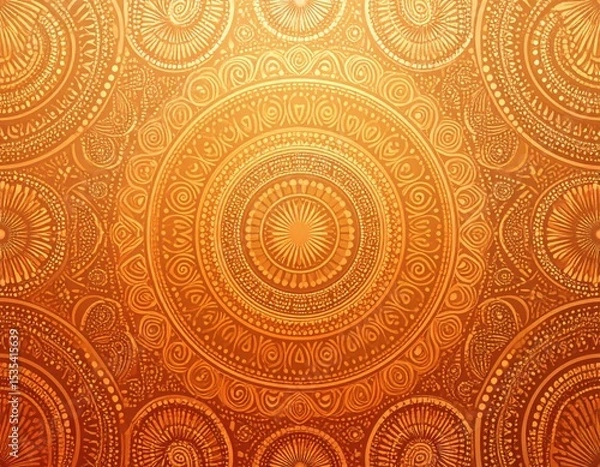 Obraz Ornamental Gold Circle Pattern Background