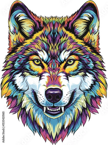 Obraz wolf vibrant vector illustration