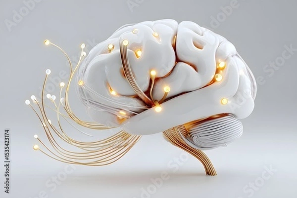 Fototapeta 3D Digital brain of intelligence AI concept