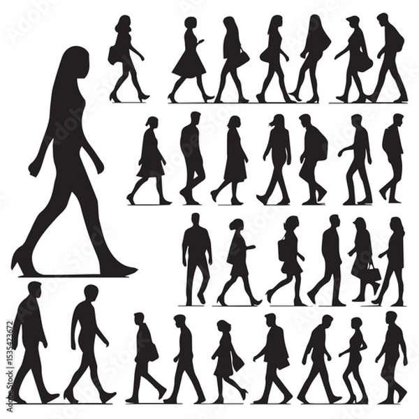 Obraz vector silhouettes of people