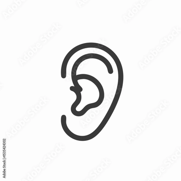 Obraz Human Ear Outline IconVector