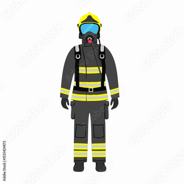 Obraz Firefighter in Protective GearVector
