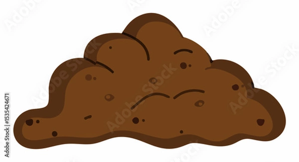 Obraz Cartoon Pile of Dirt with FaceVector