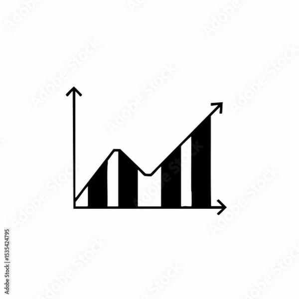 Obraz Bar chart showing upward trendVector