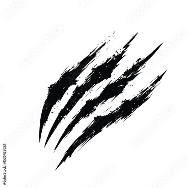 Obraz Wild beast claw marks vector with ripped scratch marks texture and grunge