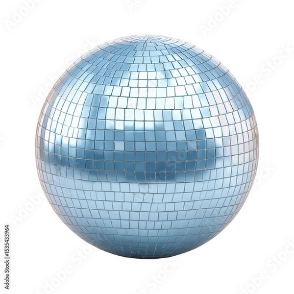 Fototapeta Reflective silver disco ball with mosaic mirrors