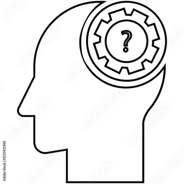 Fototapeta human head with brain