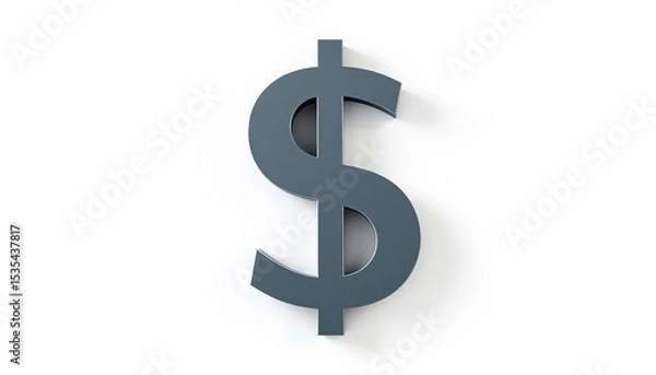 Fototapeta Gray dollar sign vector icon on light background, symbolizing business investment,  dollar,  stock