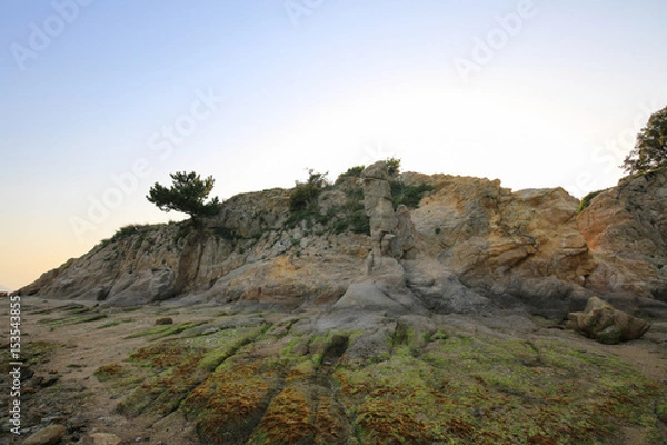Fototapeta 香川県土庄町　夕暮れのエンジェルロード