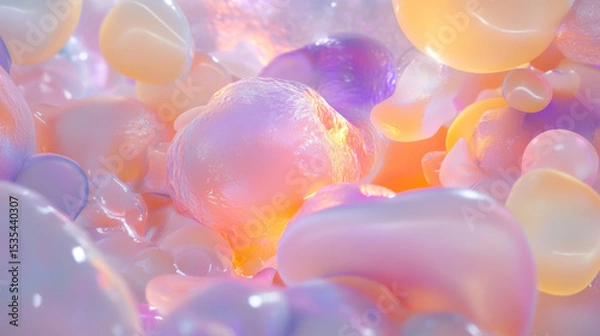 Obraz Abstract pastel bubbles create dreamy background with soft colors
