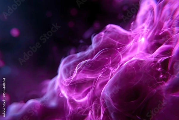 Obraz A dynamic display of luminous purple smoke against a dark backdrop