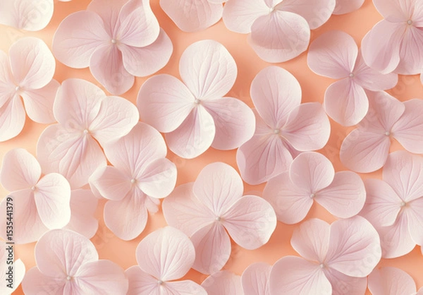 Obraz Hydrangea flowers macro background with soft pastel pink petals