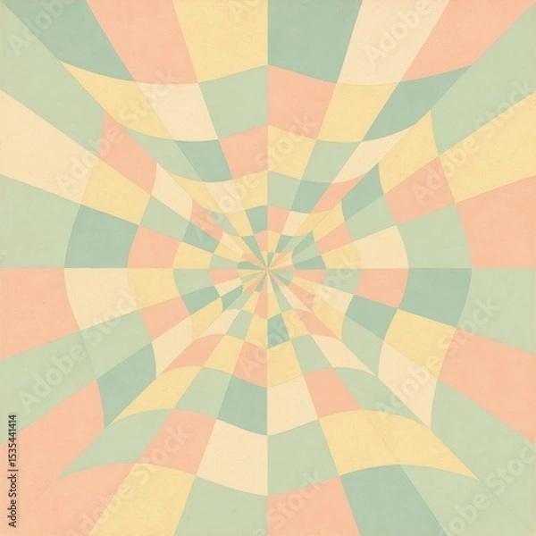 Obraz Retro circus pattern with vibrant geometric shapes and colors, ideal for background