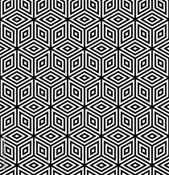 Fototapeta Vector seamless pattern. Modern stylish texture. Monochrome geometric pattern with hexagonal tiles