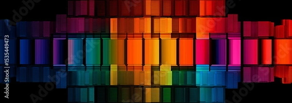 Obraz Rainbow reflection of a Semiconductor or electronics processor wafer circuit pattern microscope imaging, surface background. Abstract microprocessor. Hi-tech processing industry concept background. 