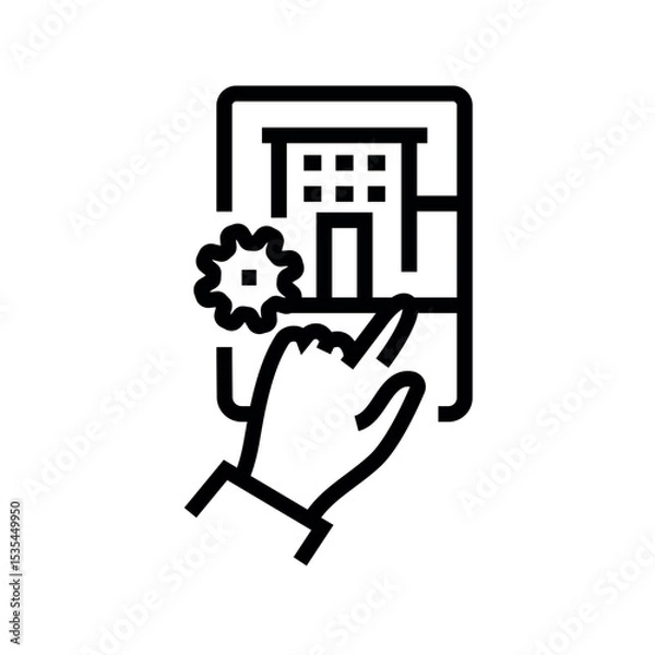 Obraz hospital management system line black icon. Sign for web page, mobile app,