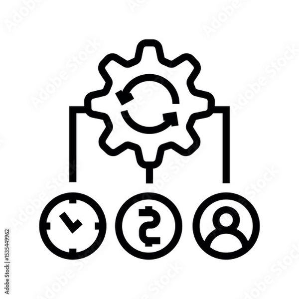 Obraz Medical resource management line black icon. Sign for web page, mobile app,