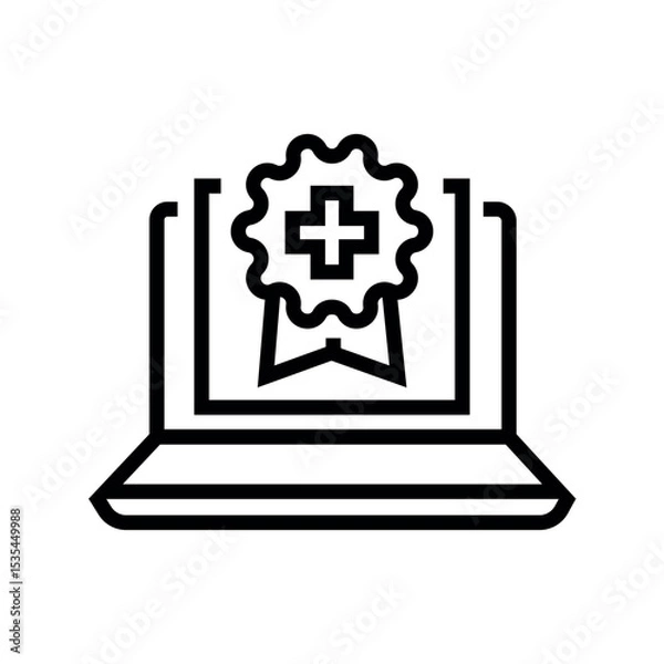 Obraz Multimedia learning systems line black icon. Sign for web page, mobile app,