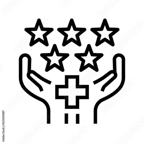 Obraz Treatment evaluation line black icon. Sign for web page, mobile app,