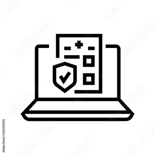 Obraz Clinical medical protocols line black icon. Sign for web page, mobile app,