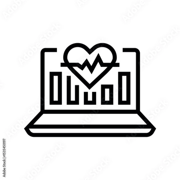 Obraz Data medicine line black icon. Sign for web page, mobile app,