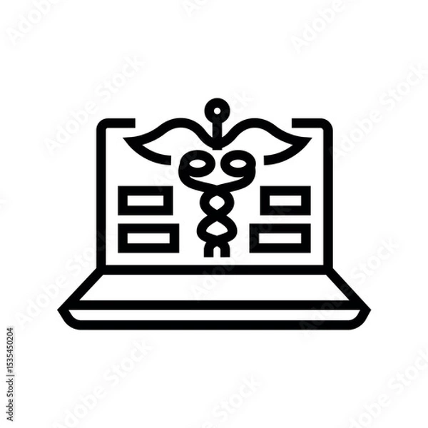 Obraz digitalization healthcare line black icon. Sign for web page, mobile app,