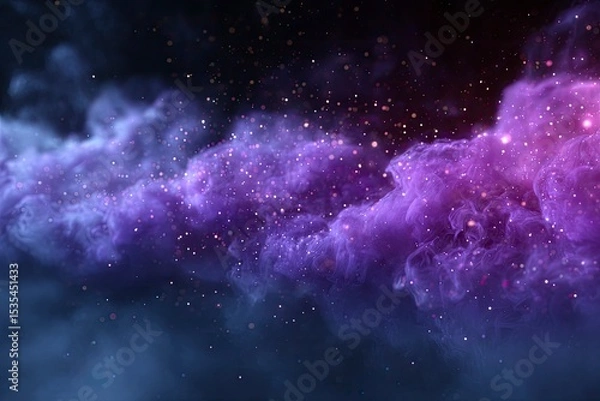 Obraz A nebulous cloud of purple and blue hues dotted with bright spots