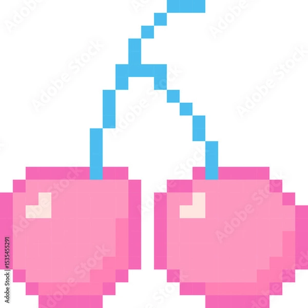 Obraz pixel vector illustration of cherry