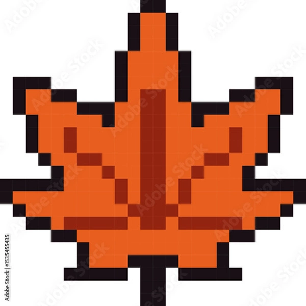 Obraz pixel vector illustration of maple leaf