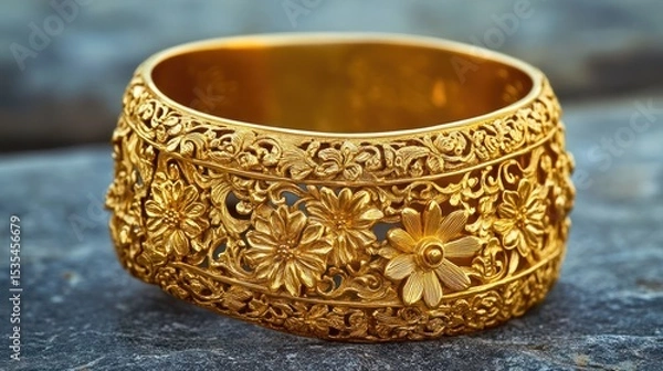 Obraz Royal Gold Cuff with Intricate Detailing