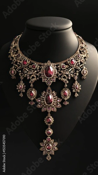 Obraz Royal Necklace with Ruby in 3D View